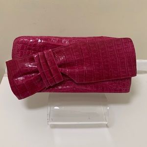Nancy Gonzalez hot pink Crocodile clutch